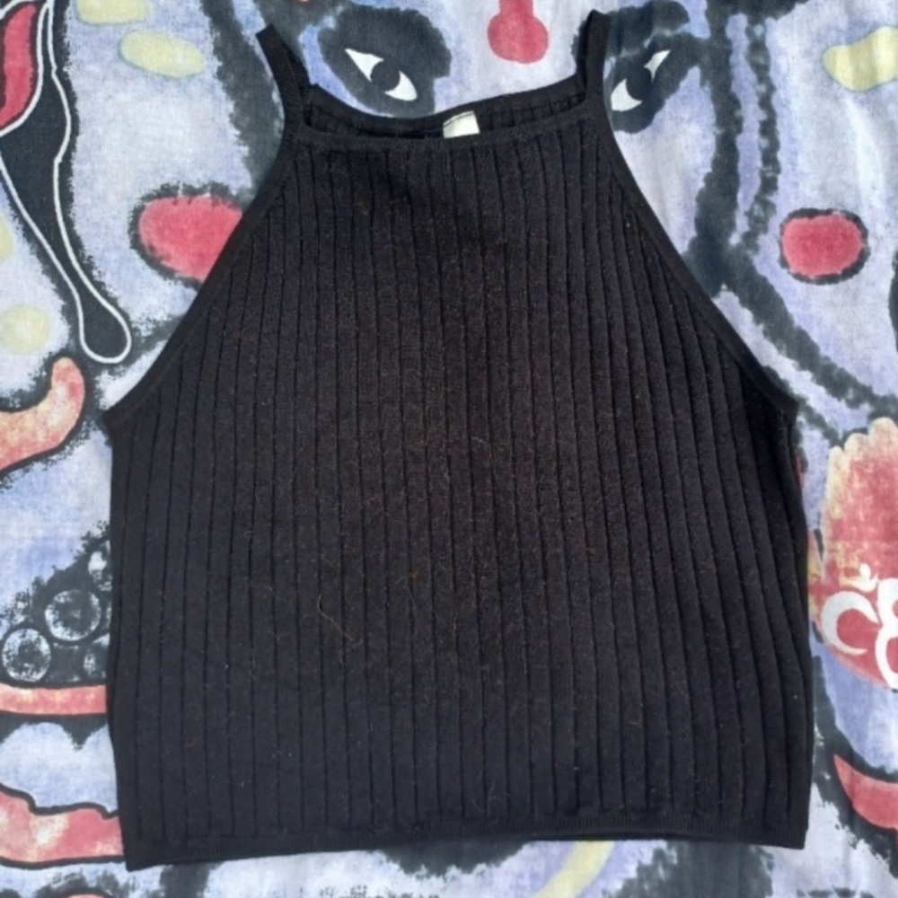 Black Halter Crop Top